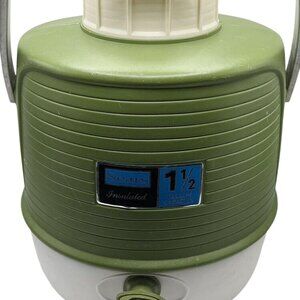 Vintage Sears Metal Handle Green Insulated Gallon Water Jug 1.5 Gallon USA Used